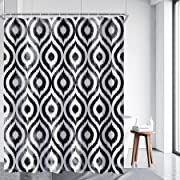 Photo 1 of Black Shower Curtain Geometric Black and White Shower Curtain for Bathroom Ombre Modern Grey Waterproof Fabric Shower Curtain Set Washable Bath Decor with 12 Hooks 72x72 inch
