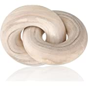 Photo 1 of 2-Link Wood Chain Decoration Wood Knot Decor Decorative Wood Link Chain Boho Hand Carved Modern Farmhouse Ornament Rustic Natural Chain Decor for Living Room Bedroom Coffee Table Shelf Decor (Wood)
