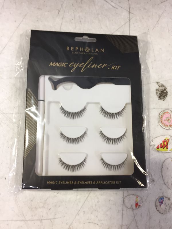 Photo 2 of BEPHOLAN 3 Pairs False Eyelashes Eyeliner Glue Kit, Prefect 3D Effect Faux Mink Lashes, Synthetic Fiber Material Strip Fake Eyelashes, XMZ226
