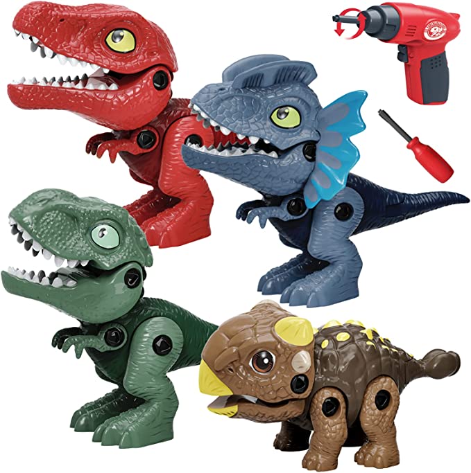 Photo 1 of Dinosaur Toys for 3 4 5 6 7 8 Year Old Boys, Take Apart Dinosaur Toys for Kids 3-5 5-7, Stem Learning Educational Building Kids Toys with Electric Drill, Christmas Birthday Gifts for Boys Girls 3-8