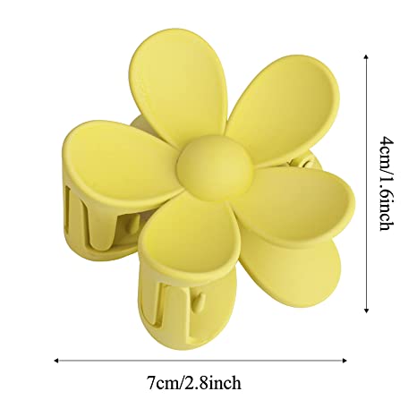 Photo 1 of 12 Pieces Flower Claw Clips Large Hair Jaw Clips for Women Girls Thick Hair 12 Colors Matte Big Hair Claw Clips Non Slip Strong Hold Hair Catch Clamps Barrettes Headwear Accessories for Thin Hair