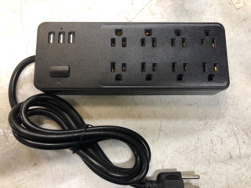 Photo 1 of  8 Outlet Power Strip Surge Protector 15Amp Industrial Metal With 3 USB 6FT