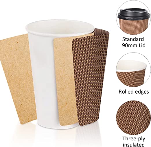 Photo 1 of ?12 Oz 80 Park?Coffee Cups with Lids and Straws, Insulated Double Wall Paper Coffee Cups with Lids, Disposable Coffee Cups 12 Oz Coffee Cups with Lids To Go Coffee Cups with Lids Hot Cups with Lids