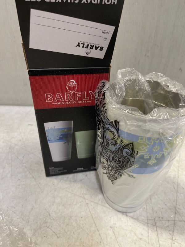 Photo 1 of Barfly Holiday Snowflakes Cocktail Shaker Tin Set
