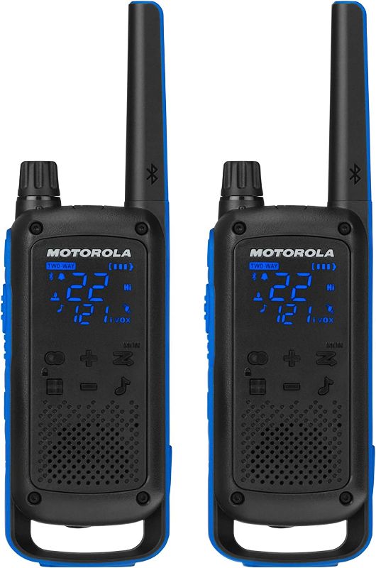 Photo 1 of Motorola Talkabout T800 Two-Way Radios, 2 Pack, Black/Blue
