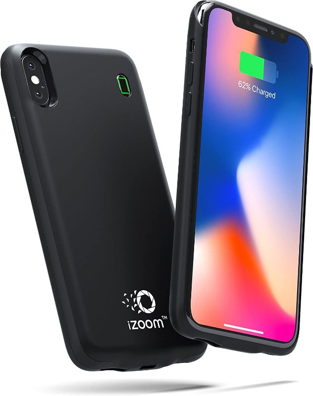 Photo 1 of iZoom iPhone X/XS Battery Case Ultra-Slim, Portable Travel Charging Cover | Light Drop & Scratch Protection | Rechargeable 5000 mAh Power | Peripheral Support
