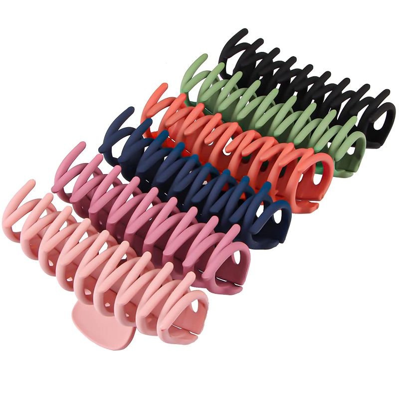 Photo 1 of  6Pcs Large Hair Claw Clips for Women Girls, Big Matte No-slip Banana Hair Clip, Cute Hair Clips Hair Styling Accessories, Strong Hold for Thick & Thin Hair