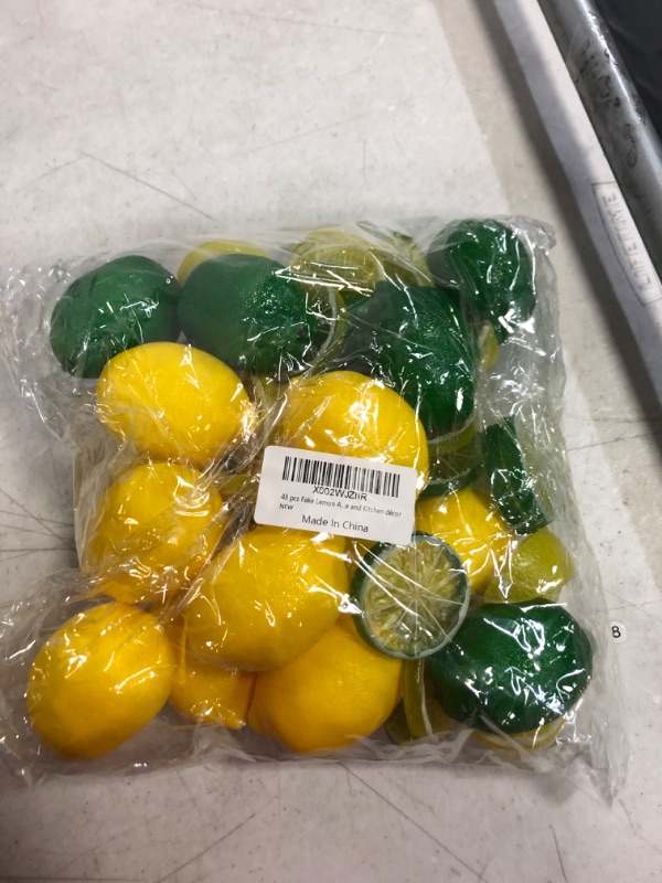 Photo 2 of 30 pcs Fake Lemon Artificial Lemon Slices and Lemon Blocks Plastic Fake Lemon Slices Plastic Lemons Limes Artificial Fruits for Home and Kitchen décor
