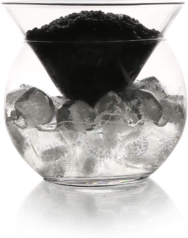 Photo 1 of  Glass Caviar Chiller Server  – Universal Martini, Wine, Liquor Shrimp Cocktail Chiller Cup