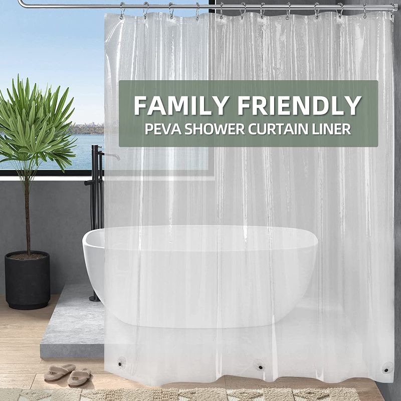 Photo 1 of  Clear Shower Curtain Liner, 72x78 INCH Plastic Shower Liner