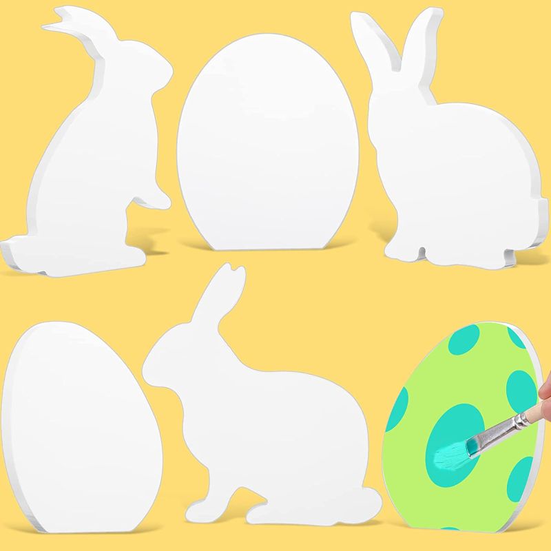 Photo 1 of 6 Pcs Easter Bunny Wood Signs Unfinished Rabbit Egg Table Wooden Signs Peeps Bunny Egg Shaped Craft Tags Easter Slice Table Decoration for Easter Tiered Tray Supplies Home DIY Art Craft (White)
FACTORY SEALED