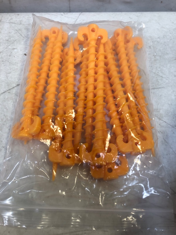 Photo 1 of Beach Tent Stakes ?6 Pack??Sand Stakes?Tarp Stakes? Camping Stake 7.9" Plastic Spiral Ground Anchor Tent Pegs Spike Hook for Camping Outdoor Accessorie, Beach Stakes for Sand?Garden Lawn Stake