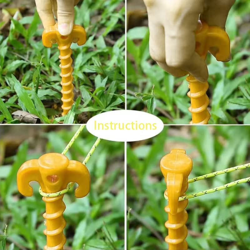 Photo 1 of Beach Tent Stakes ?6 Pack??Sand Stakes?Tarp Stakes? Camping Stake 7.9" Plastic Spiral Ground Anchor Tent Pegs Spike Hook for Camping Outdoor Accessorie, Beach Stakes for Sand?Garden Lawn Stake