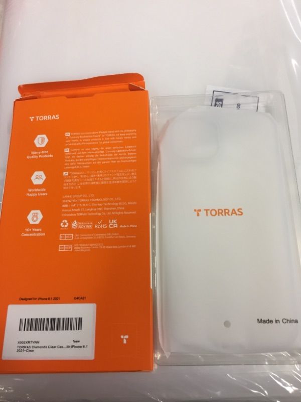 Photo 2 of ???? ??? TORRAS Diamond Clear for iPhone 14 Case iPhone 13 Case [Non-Yellowing][10FT Military Grade Drop Defender] Shockproof Protective Hard Back Slim Phone Cover for iPhone 13/iPhone 14,Clear
