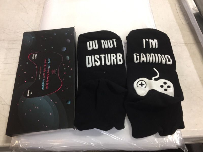 Photo 2 of Do Not Disturb I'm Gaming Socks, Gifts for Teenage Boys, Gaming Socks Novelty Birthday Gifts Ideas for Teen Boys Mens Sons SIZE MEDIUM
