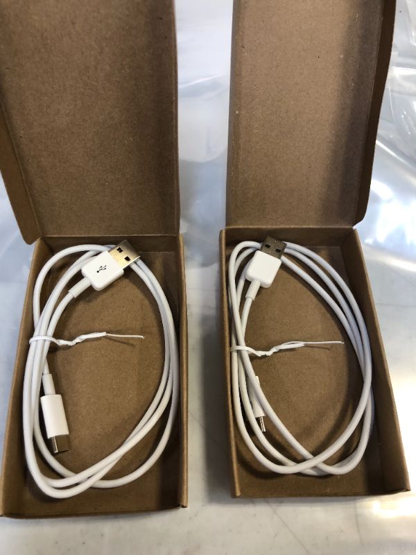 Photo 2 of  USB Type-C to USB-A 2.0 Male Charger Cable, 3 Feet (0.9 Meters), White PACK OF 2