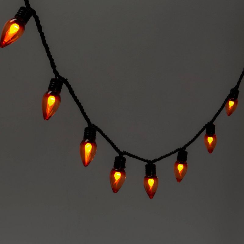 Photo 1 of 2PC LOT, 20 LIGHT BULBS LED Halloween String Lights Orange Flicker - Hyde & EEK! Boutique™, FLASHING MINI PURPLE LIGHTS 
