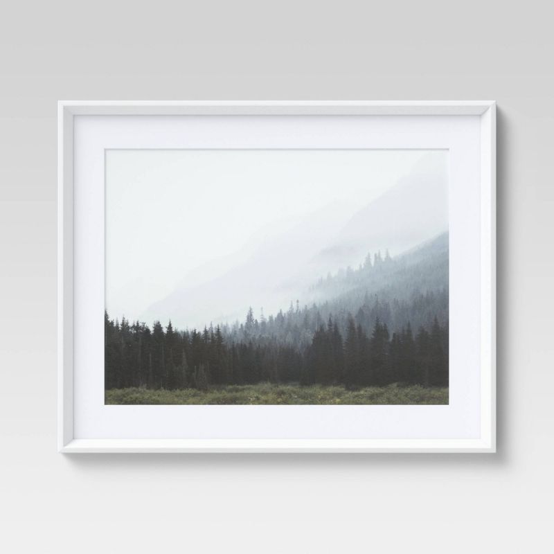 Photo 1 of 24 X 30 Foggy Tree Landscape Framed Wall Art - Threshold
