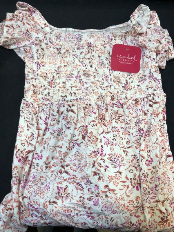 Photo 2 of Elbow Sleeve Smocked Maternity Top - Isabel Maternity by Ingrid & Isabel™ Floral  XL