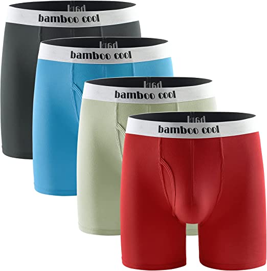 Photo 1 of BAMBOO COOL Men’s Underwear boxer briefs Soft Comfortable Bamboo Viscose Underwear Trunks (4 Pack)
M