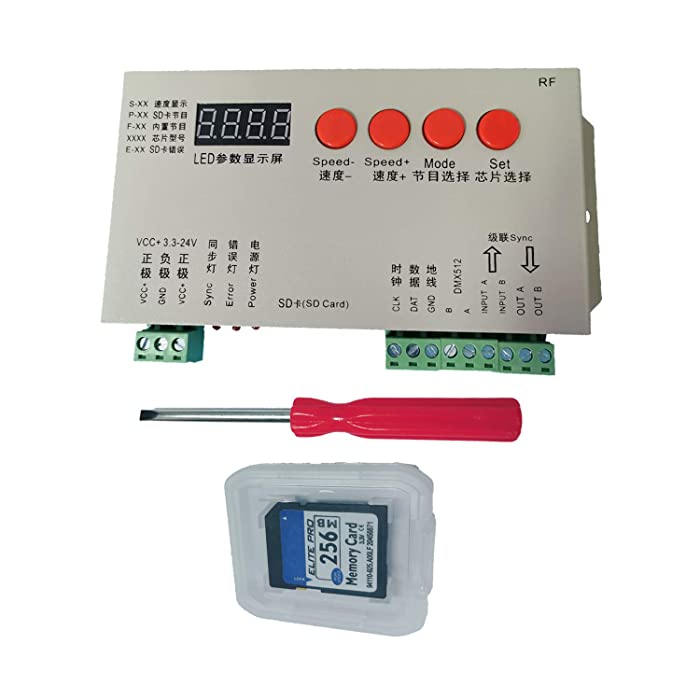 Photo 1 of CLAUTOP K-1000S WS2812B APA102C SK6812 WS2811 WS2801 UCS1903 RGB Led Strip 2048 Pixels Controller DC5-24V Addressable Programmable Controller with SD Card