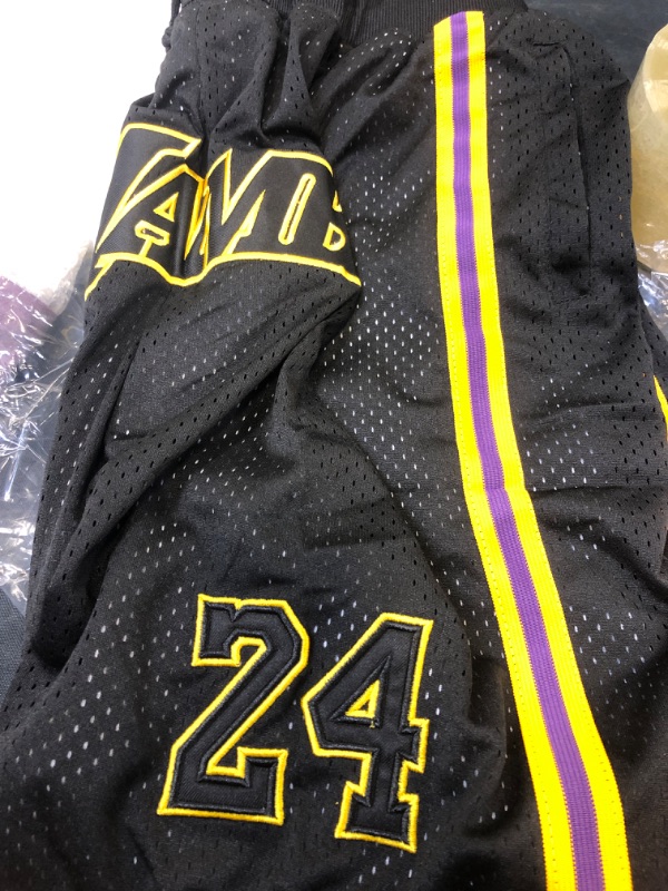 Photo 2 of Enjeolon Mens Basketball Shorts, 8 24 Men Retro Mesh Embroidered with Pockets,Fans Shorts  XLARGE