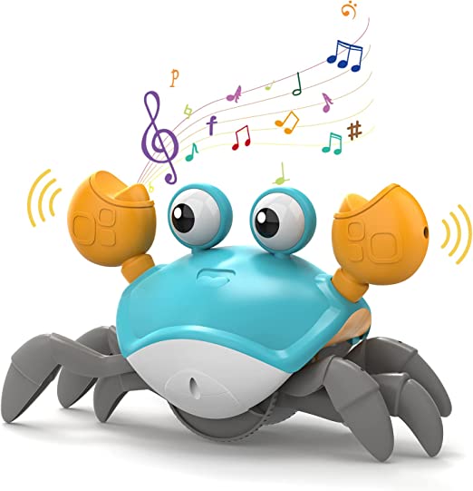 Photo 1 of Adebena Sensing Crawling Crab, Tummy Time Baby Toys with Music Sounds & Lights, Fun Early Development Walking Dancing Crab Toy, Infant Birthday Gifts for Babies Boys Girls Toddlers, USB Rechargeable
