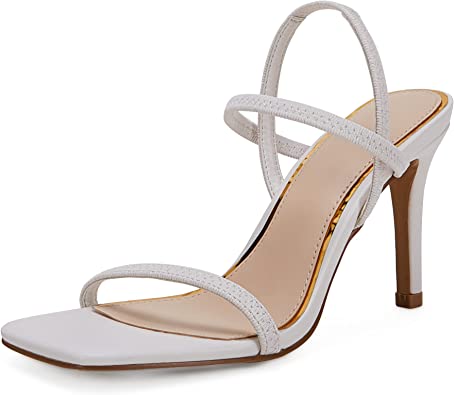 Photo 1 of Ermonn Women's Square Toe Heeled Sandals Slip On Crisscross Strap Slingback Stiletto Heels Mules
10