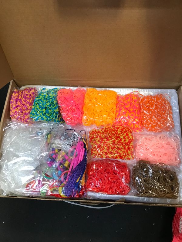 Photo 2 of 20000+Loom Bands Kit:19,000 DIY Rubber Bands Kits 38 Unique Colors500 Clips,40 CharmsLoom Bracelet Making Kits for Kids
