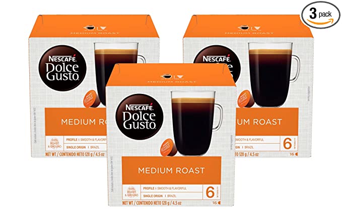 Photo 1 of (48 Pods) Nescafe Dolce Gusto Pods Medium Roast (16 Pods X 3)  EXP 10/2022