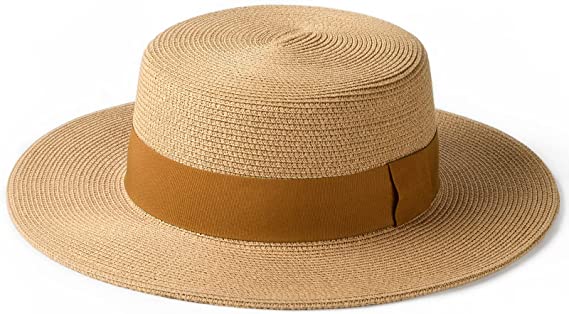 Photo 1 of FURTALK Straw Beach Sun Hats for Women Men Summer Fedoras Boater Hat Packable SPF UV Protection Hats for Women Travel   (2ND PHOTO IS ACTUAL ITEM)