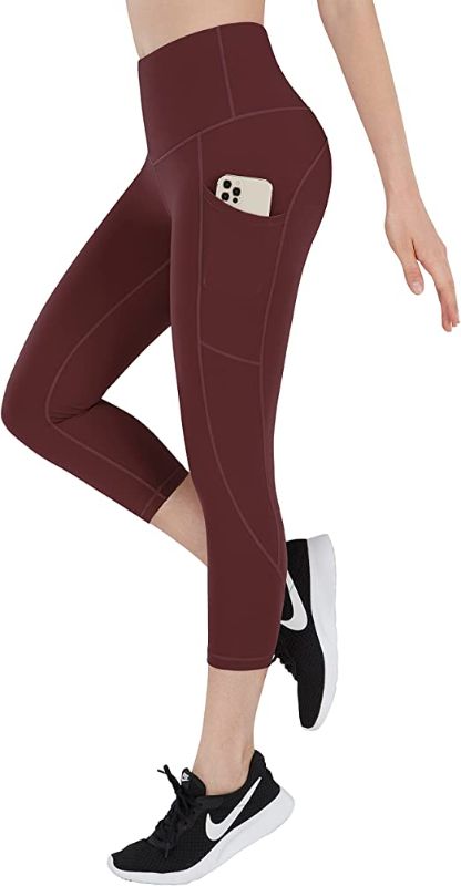 Photo 1 of espidoo Women's High Waisted Yoga Pants, Tummy Control Workout Pants for Women, 4 Way Strench Leggings with Pockets - XS -