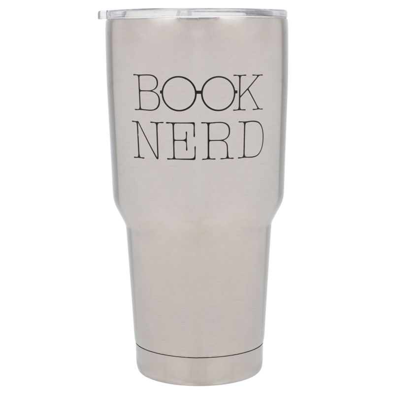 Photo 1 of Book Nerd Black 30 ounce Stainless Steel Travel Tumbler
