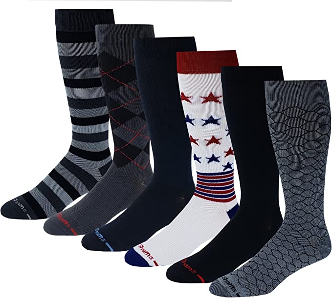 Photo 1 of 6 Pairs Pack Moderate ( 15-20 mm Hg ) Sports , Travelers , Anti-Fatigue , Graduated Compression Socks (10-13, Assorted)
- SIZE 10 - 13 