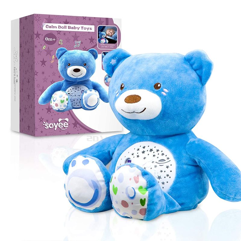 Photo 1 of Newborn Toys Stuffed Animals Calm Doll Bear White Noise Machine for Sleeping Soft Music with Starry Sky Projection Night Light Baby Soother Toy Gift for Boys Girls on Woodland Baby Shower Christmas
SEALED 