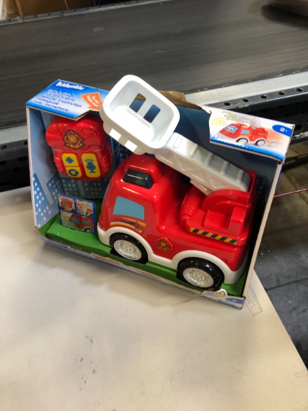 Photo 2 of Kidoozie Talk & Roll R/C Fire Engine, Remote Control Toy Vehicle with Lights and Sounds for Toddlers 2 Years and Older
