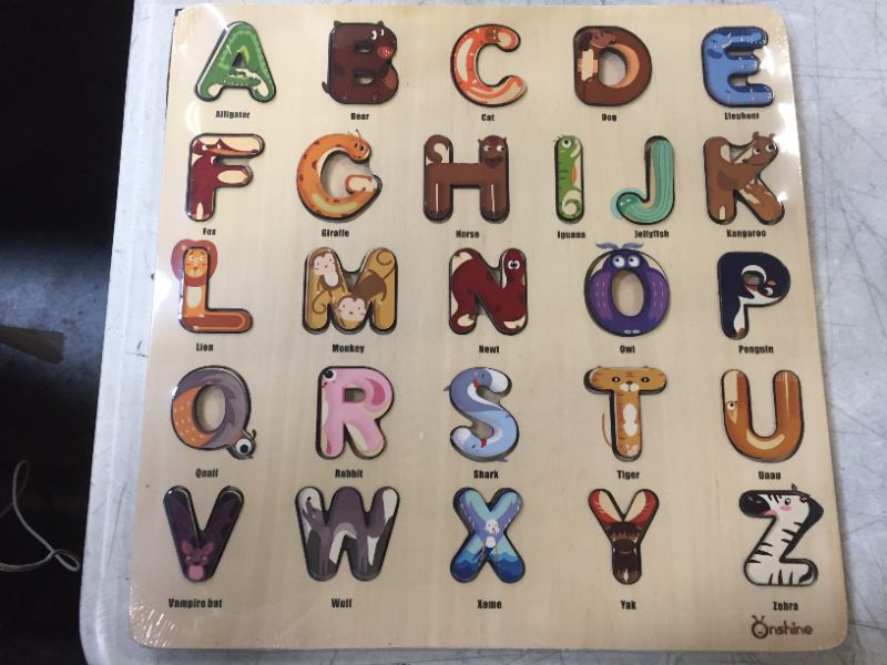 Photo 2 of 3 otters Kids Wooden Puzzles, Alphabet Toys for Toddlers 1-3, Wooden Jigsaw Puzzles