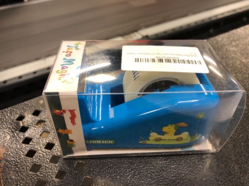 Photo 2 of 
Cute Desktop Tape Dispenser with 1 Invisible Roll Tape, Non-Skid Pad Design, Desk Tape for Office, School Cartoon Design, Blue
