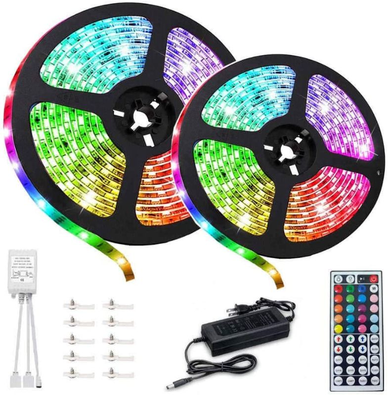 Photo 1 of LED Strip Lights, sinzau 32.8ft RGB Color Changing LED Tape Lights Kit with 44 Keys IR Remote, DIY Indoor Decoration
