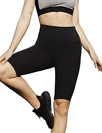 Photo 1 of AJISAI Women's 8.5 inches Pro Compression Yoga Running Workout Biker Shorts with Side Pockets size S 

