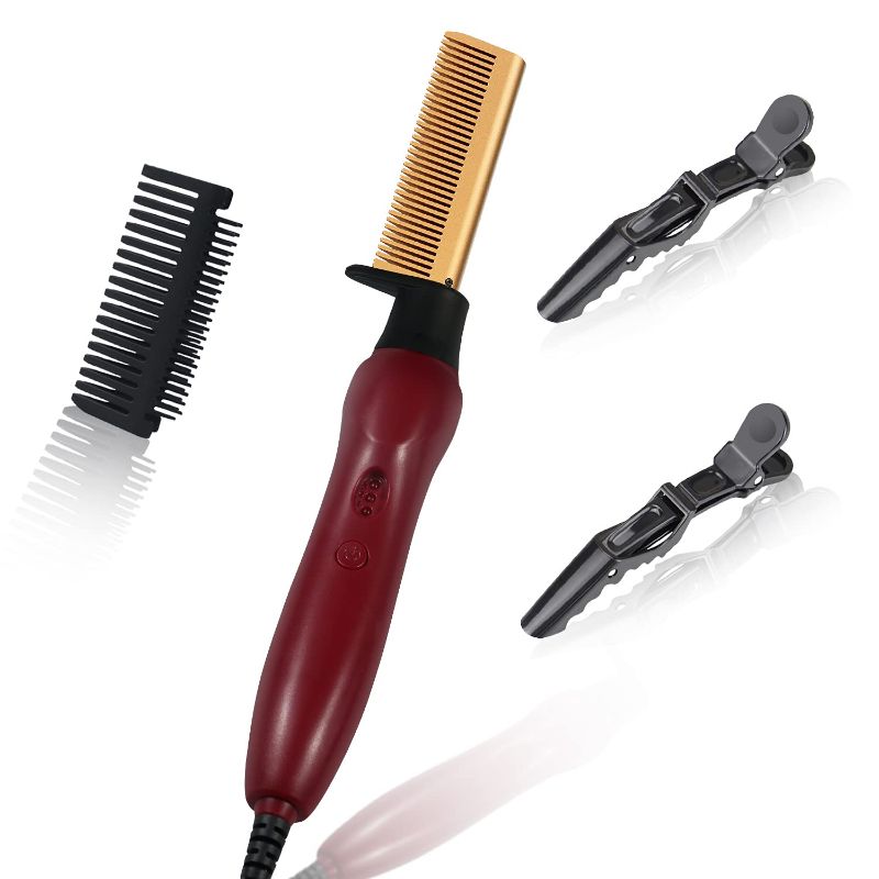 Photo 1 of Hot Comb Electric Pressing Combs Hot Hair straightener Heating Comb Upgrade for Natural Black Hair