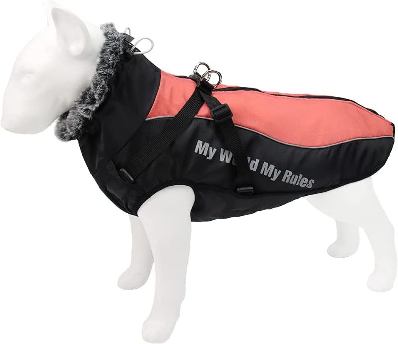 Photo 1 of Litl Spirit Reflective Waterproof Windproof Dog Coat Cold Weather Warm Dog Jacket Reversible Stormguard Winter Dog Vest for Small Medium Large Dogs size XXXXX-Large 
