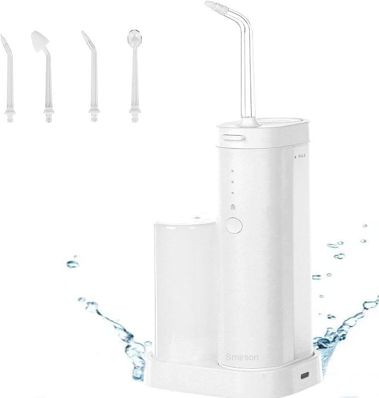 Photo 1 of Water Flosser Smirson Dental Oral Irrigator 4 Modes,IPX7 Waterproof Cordless Water Flosser with 5 Nozzle for Home Braces
