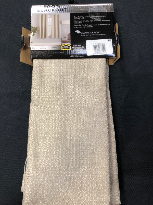 Photo 3 of 1pc Blackout Desmond Window Curtain Panel - Eclipse Absolute Zero