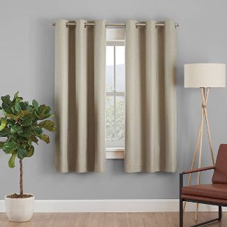 Photo 1 of 1pc Blackout Desmond Window Curtain Panel - Eclipse Absolute Zero