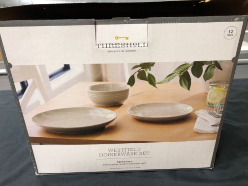 Photo 1 of 12pc Stoneware Westfield Dinnerware Set - Threshold™