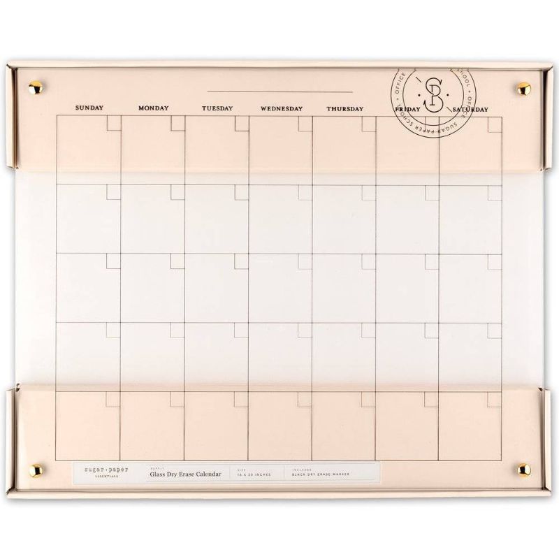 Photo 1 of 20"x16" Glass Dry Erase Calendar - Sugar Paper Essentials