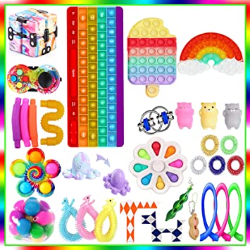 Photo 1 of  Fidget Toys Packages, Pop Simple and Dimple In Its Anti-Anxiety Tools, Sensory Fidget Toys Set with Ball Tube Spinner Keyboard Fidgets Toys Sets Stress Relief Toys for Kids Fidget Packs 