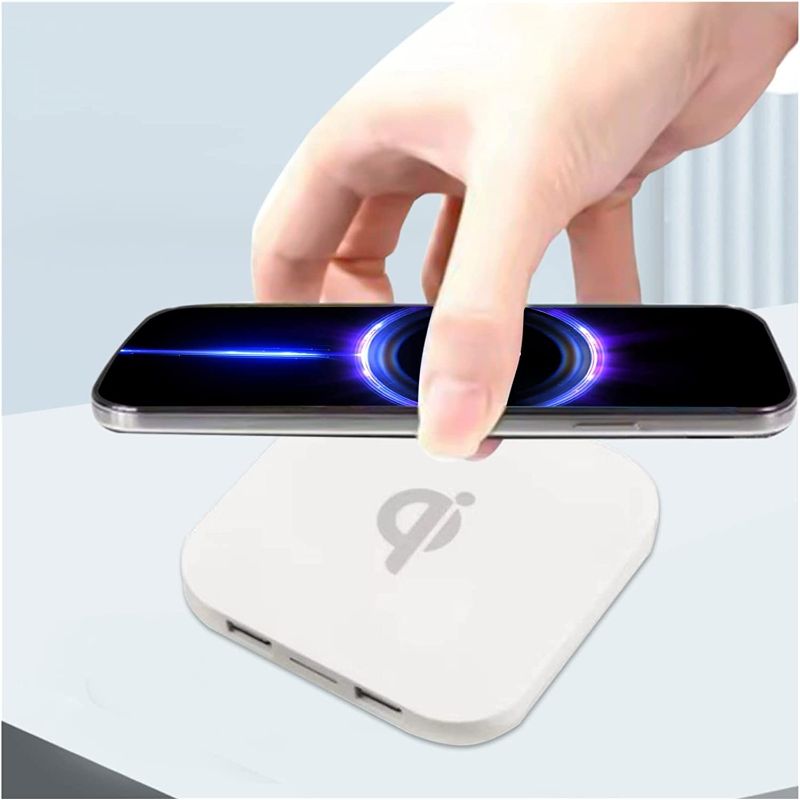 Photo 1 of Upgrade Wireless Charger with 2 USB Ports for iOS & Android Smart Phone 5W Desktop Wireless Charger
