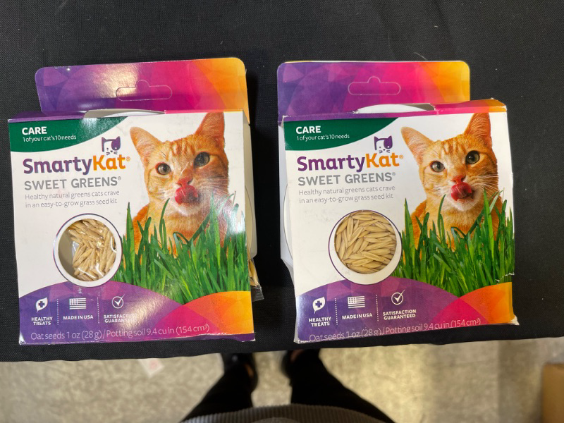 Photo 2 of 2 PACKS- SmartyKat Sweet Greens Organic Oat Grass Cat Grass Grow Kit